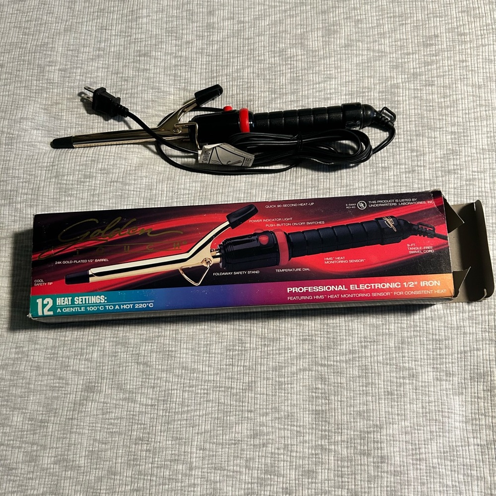 Golden‎ Touch Professional Electronic  1/2” Curling Iron 24K Gold-plated Barrel